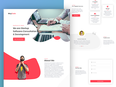 Startup Software Consultation & Development Landing Page app branding consultation development design illustration landing page layout luxury layouts luxury typography my portfolio social media software startup startup landing page typography ui ux vector website design