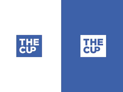 New logo concept for THE CUP blue branding cup logo negative space smart square the cup