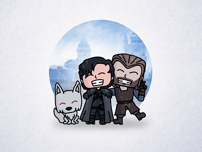 Dia Dos Pais Dribbble animation character game of thrones gameofhrones ghost got illustration jonsnow stark winter winterfell wolf