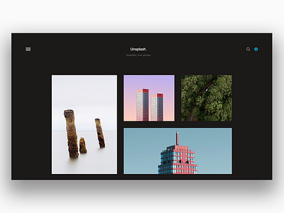 Unsplash Redesign - Black black minimal ui unsplash user interface