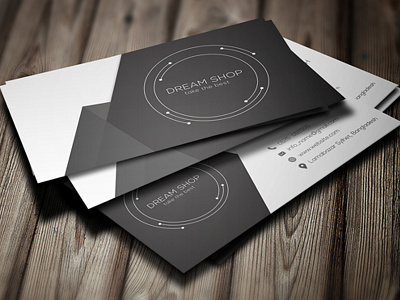 A Simple Business Crad black black white card clean minimal shop white