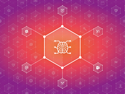 HEXAGON, BANG THE GONG, GET IT ON gradient icons pattern sketch wiretap