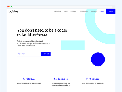 Bubble.is refresh branding landing responsive ui web