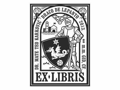 Ex libris design coat of arms dragon dragon crest ex libris heraldry knight shield