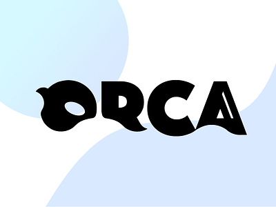 Orca animal black blue design font gradient logo name ocean orca whale