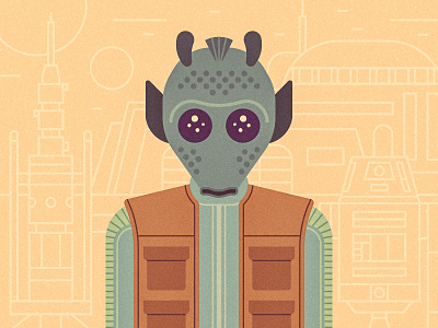 Greedo the Smuggler character flat greedo hero illo illustration line star wars stroke tatooine