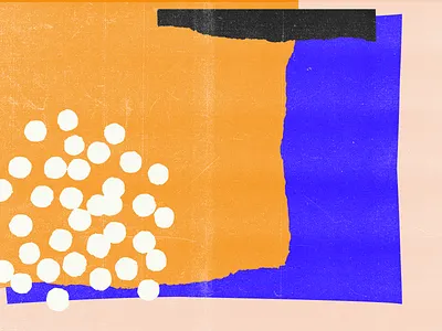 Abstract study 3 collage color doodle dots drawing illustration shape texture