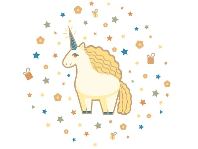 Unicorn animal character cute illustrator magic unicorn