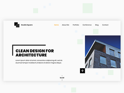 Header Architecture clean creative flat header landing page minimal portfolio type ui ux web header website