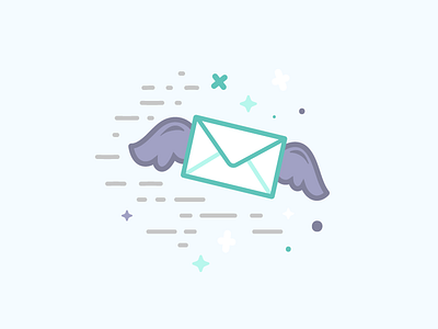 Email gives you wings icon illustration vector