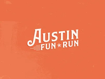 austin fun run logo austin austinrun design logo movement orange run rustic star texas thirtylogos type
