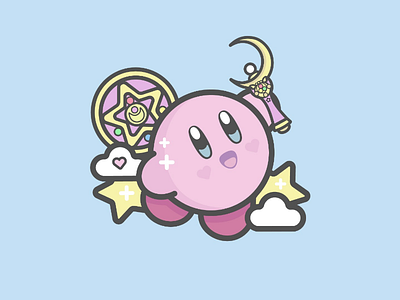 Kirby X Sailor Moon Illustration. anime character cute design game illustration kirby nintendo nintendoswitch sailormoon videogames