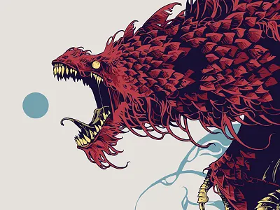 Wyvern beast creature digital art digital ink feathers further up illustration ipadpro ivan belikov procreate wyvern