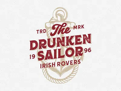 Drunken Sailor anchor custom type design drunken sailor graphic illustration lettering typeface typography