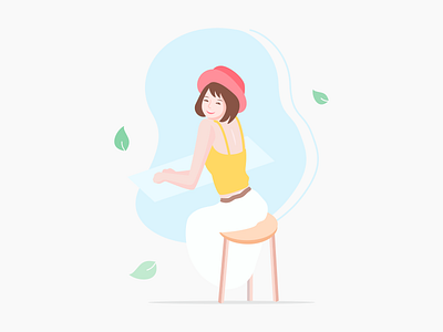 Girl flat girl illustration