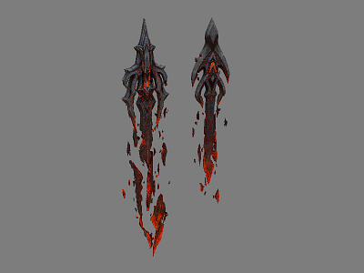 Stone tablets over the lava 3dmax ps