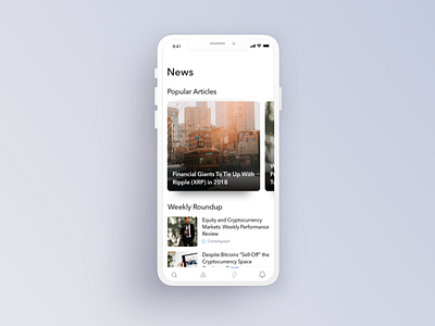 Cryptocurrency Newsfeed app app design cryptocurrency finance ios mobile ui ux
