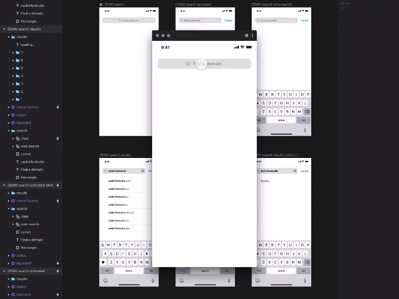 Animation Prototype animation invision ios iphone prototype search studio ui