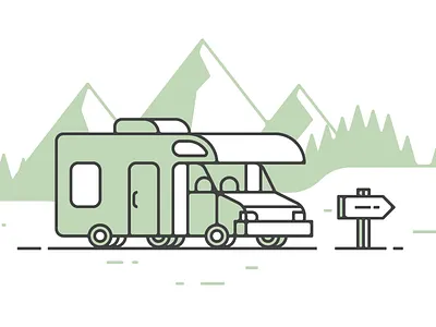 Adventure mountains rv sign trees