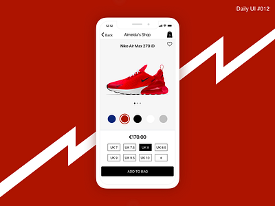 E-Commerce Shop - #012 daily design flat inspiration interaction nike price red shoes shop ui ux design