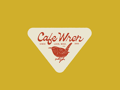 Cafe Wren bird branding coffee hand lettering identity illustration