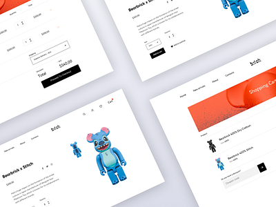 Shopping cart adobe xd bearbrick clean creative design ecommerce shopping cart ui ux web webdesign website