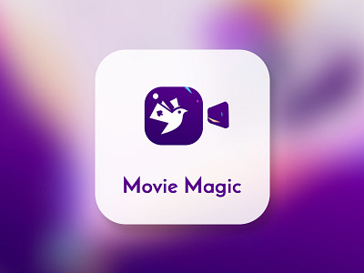 Movie Magic - Logo design app icon art artwork camera cinema design illustration logo design magic movies photoshop purple colour