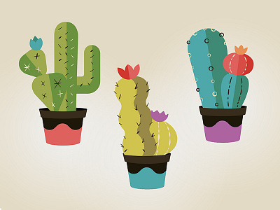 Little Cactus cacti cactus illustration illustrator vector