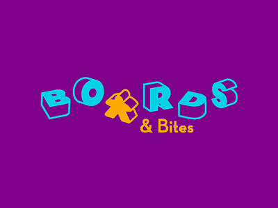 Board Game Cafe Logo Concept (Unused) 3d board cafe dice game meeple