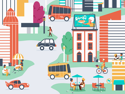 Destination City city illustration urban vector
