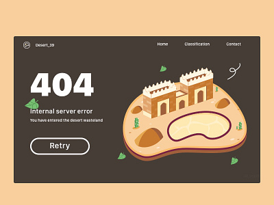 Errorstate 404 castle desert error error state isometric leaf wind