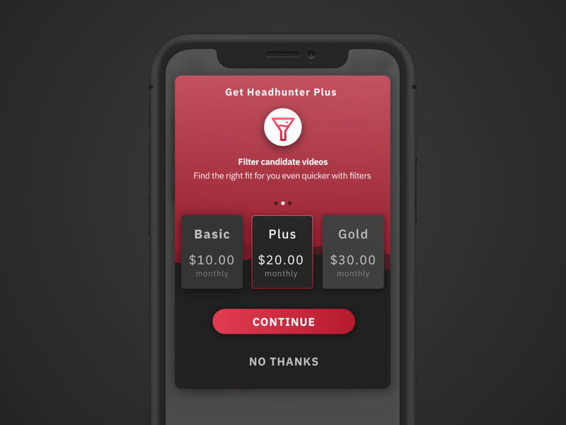 Example of In App Purchase Screen