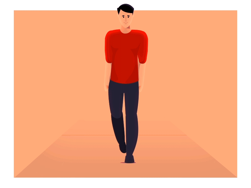 Forward walk cycle after effects animation character movement walk cycle wip