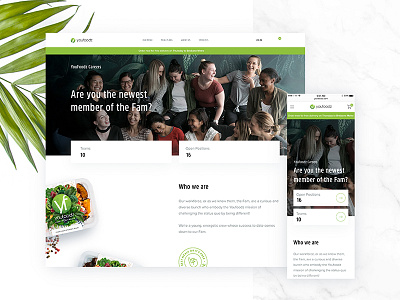 Youfoodz Careers careers clean creative interface landing page leaves live minimal nature responsive ui ux