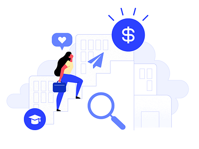 Career Illustration brand career careers character finance fintech flat graphic illustration landingpage money ui