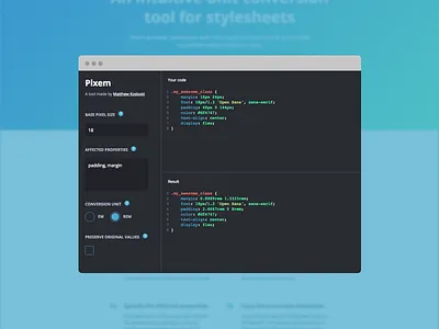 Stylesheet Converter blue css dashboard gatsbyjs javascript react sidebar site ui web web app website