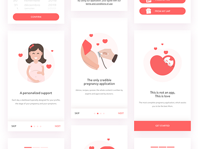 Pregnancy App app baby branding design flat heart icon identity illustration logo onbording pregnancy pregnant symbol ui vector