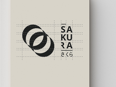 Sakura Logo Gridding branding flat graphic gridding grids icon identity illustrator logo logo design logos vector