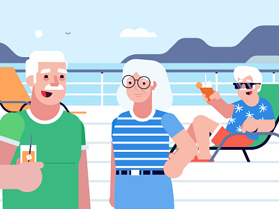 Bob is Cruising! character design cruise design design inspiration flat design happy inspiration mojito ocean people design retirement sea