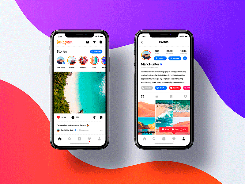 Instagram Redesign Light & Dark app free psd freebie instagram instagram concept instagram redesign mockup ui uidesign uiux user interface uxdesign