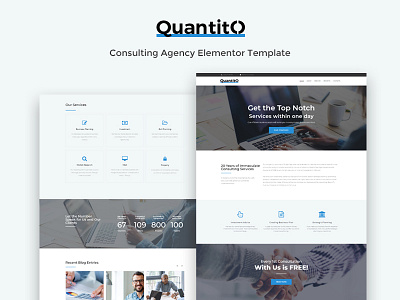 Quantito — Consulting Agency Elementor Template agency business consulting corporate services template web design web development website wordpress