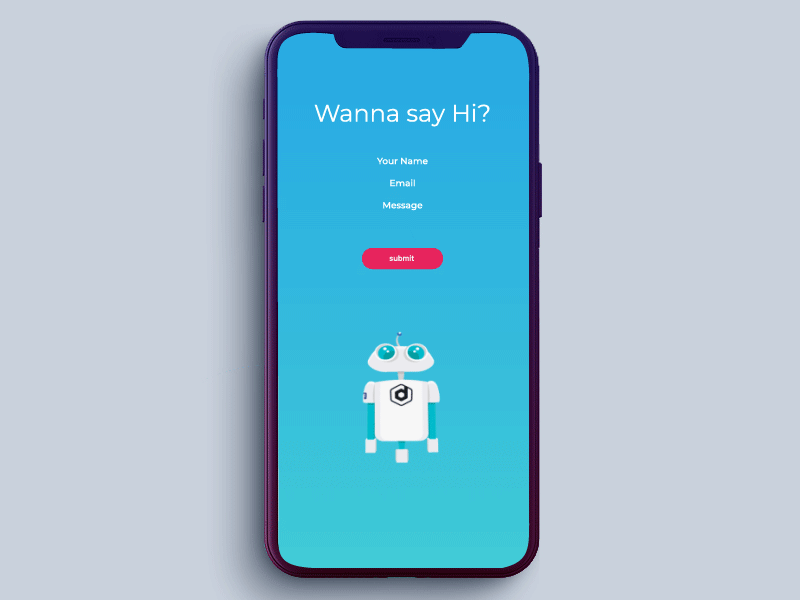 DailyUI#28 Contact Us 028 animation app contact form contact us dailyui motion design robot ui