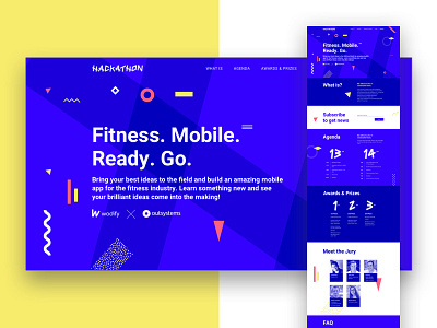 Hackathon design fitness hackathon landing layout mobile outsystems site technology ui ux website