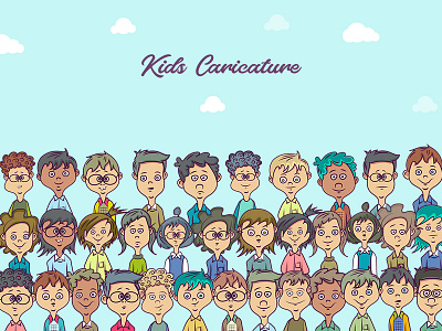 Kids Caricature caricature character designteam designthursday illustration kids reportbee school