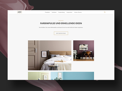Homepage Detail color colour detail homepage responsive design sticky navigation teaser ui ux wall colour website