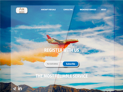 Aviation Landing page custom page landing page simple uiux web design