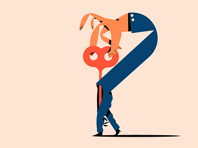 wind up character flat vector walk wind up