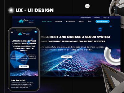 GovCloud Project 3d dark interaction ui ux web
