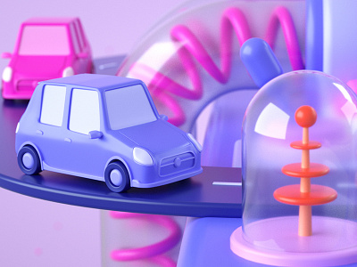 Lyft - Slot Machine 2d 3d animation c4d cars cinema 4d illustration motion science slots