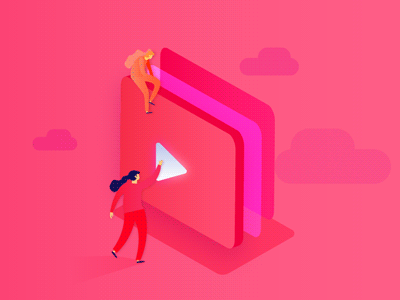 Youtube animation design illustration isometric ui